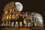 Colosseo cartoon with the moon..., di gforino