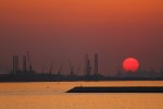 tramonto sul porto di Abu Dhabi