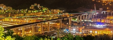 La prima notte del ponte di Genova