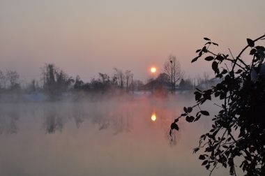 tramonto sul fiume mincio